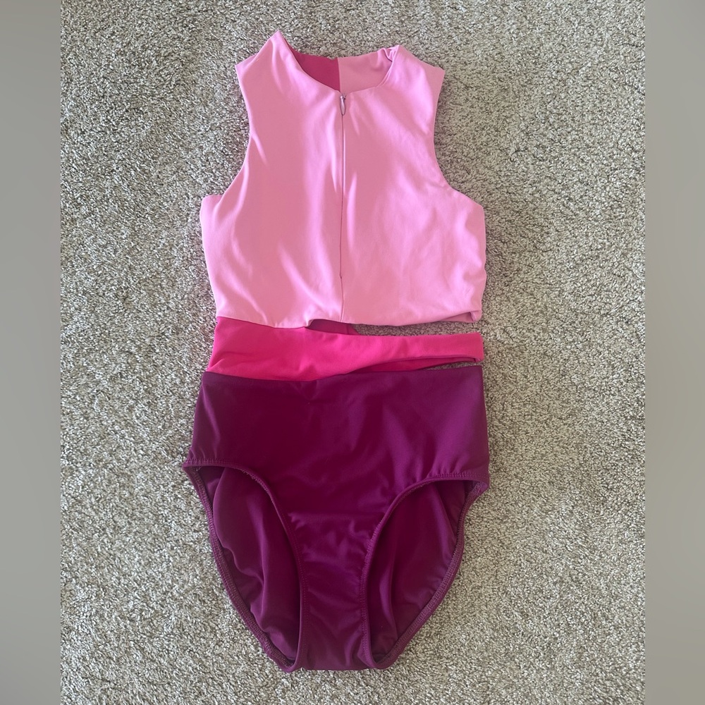 FIVE the Label dancewear Pink  Colorblock Leotard Adult S